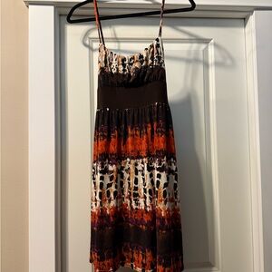 Wrapper Orange, Brown, cream and Purple Dress